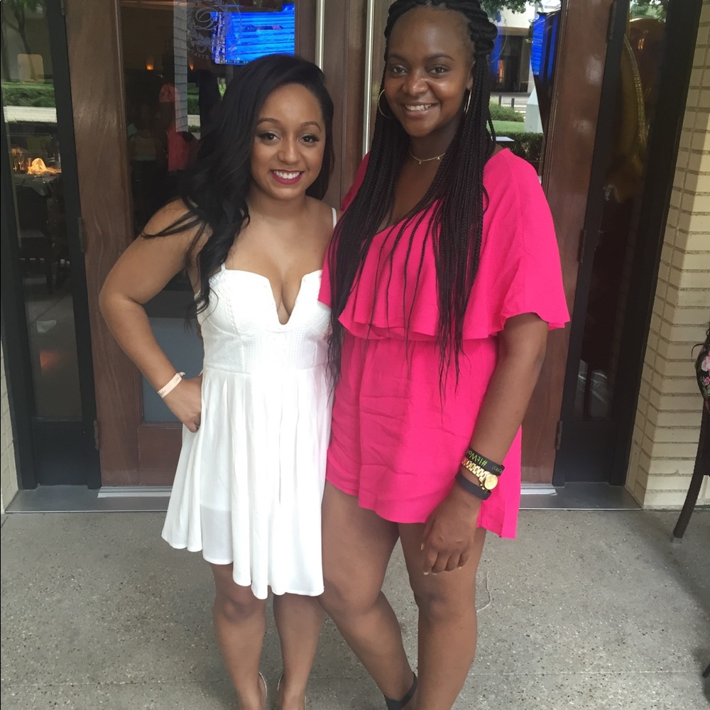 Hot pink short romper